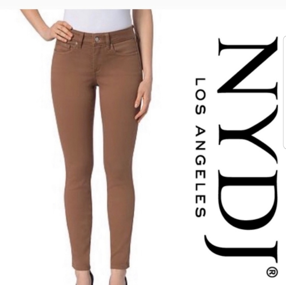 New NYDJ Alina Brown Leggings Plus Size Skinny 16